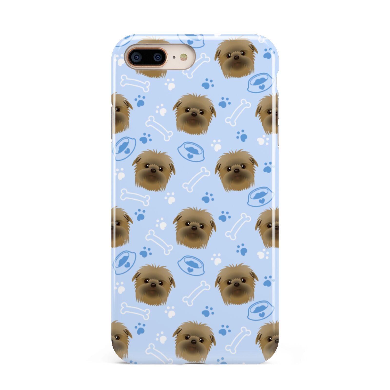 Personalised Affenpinscher Blue Apple iPhone 7 8 Plus 3D Tough Case