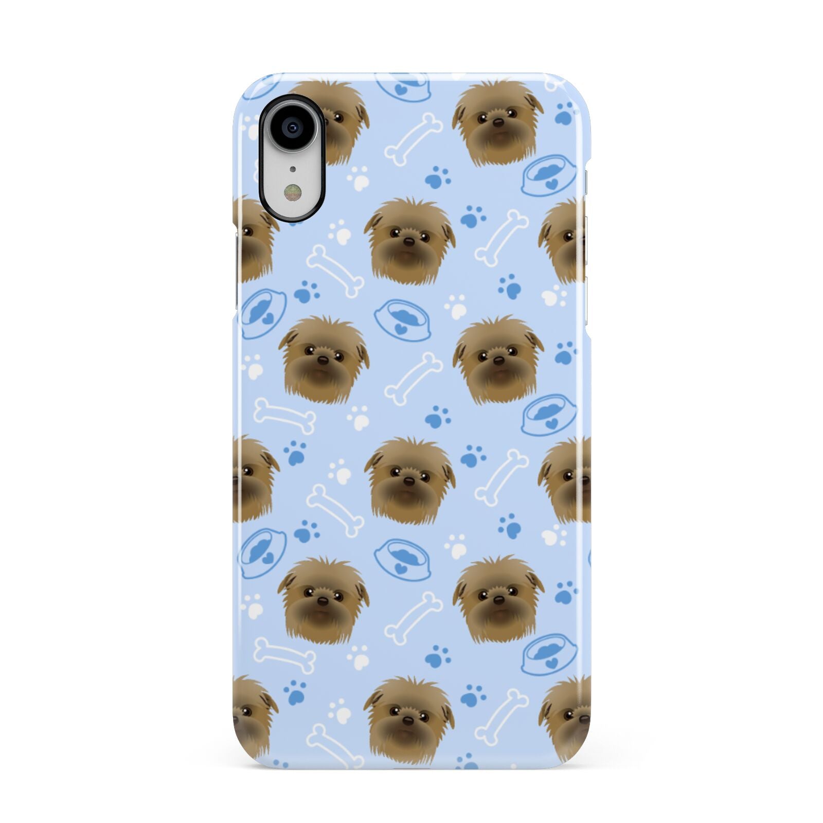 Personalised Affenpinscher Blue Apple iPhone XR White 3D Snap Case