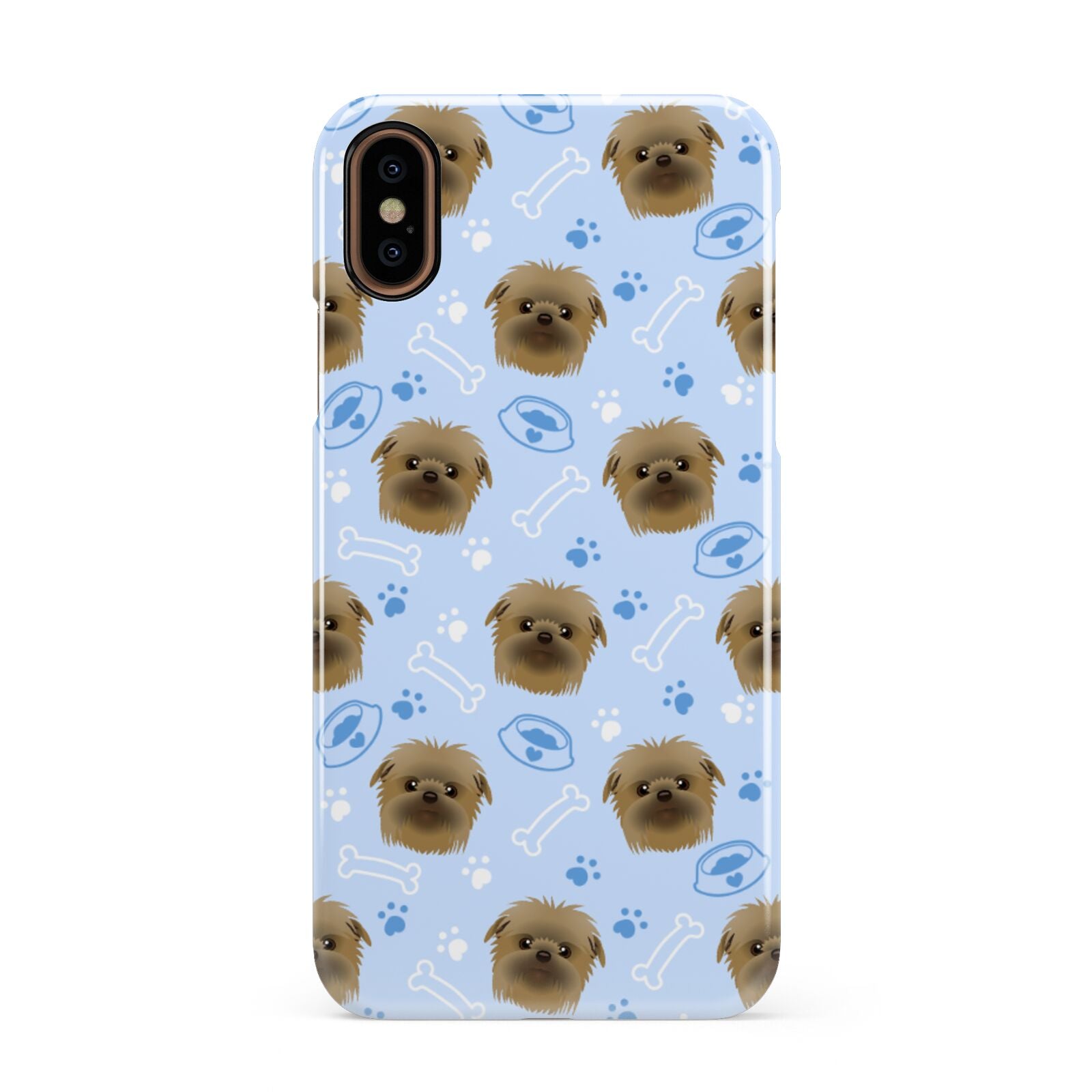 Personalised Affenpinscher Blue Apple iPhone XS 3D Snap Case