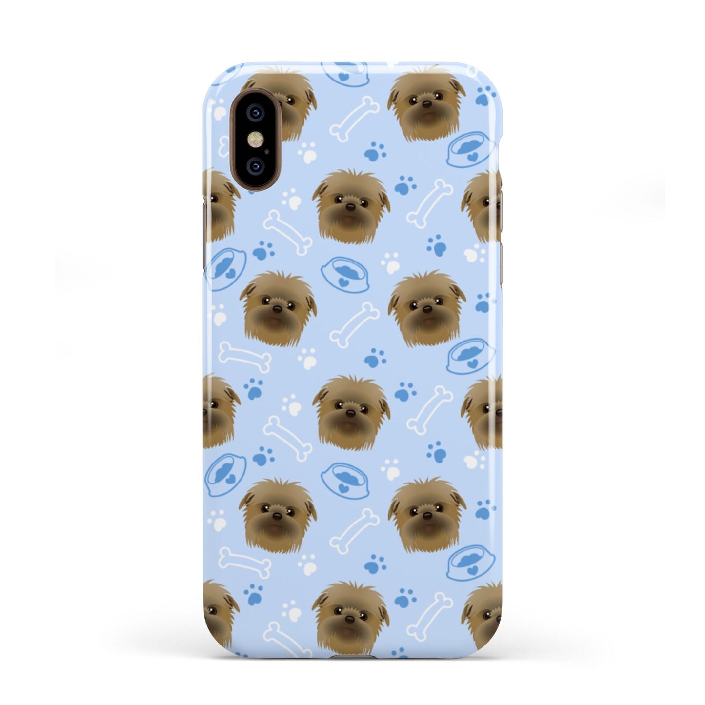 Personalised Affenpinscher Blue Apple iPhone XS 3D Tough