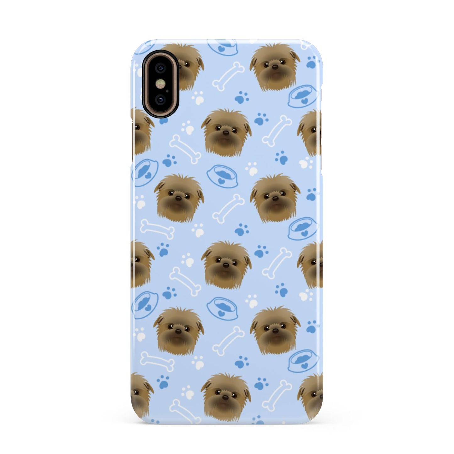 Personalised Affenpinscher Blue Apple iPhone Xs Max 3D Snap Case
