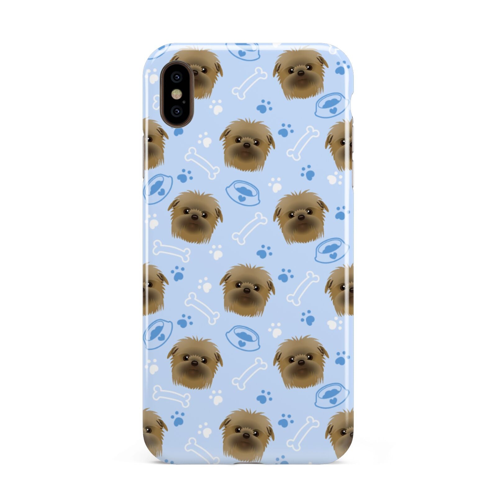 Personalised Affenpinscher Blue Apple iPhone Xs Max 3D Tough Case