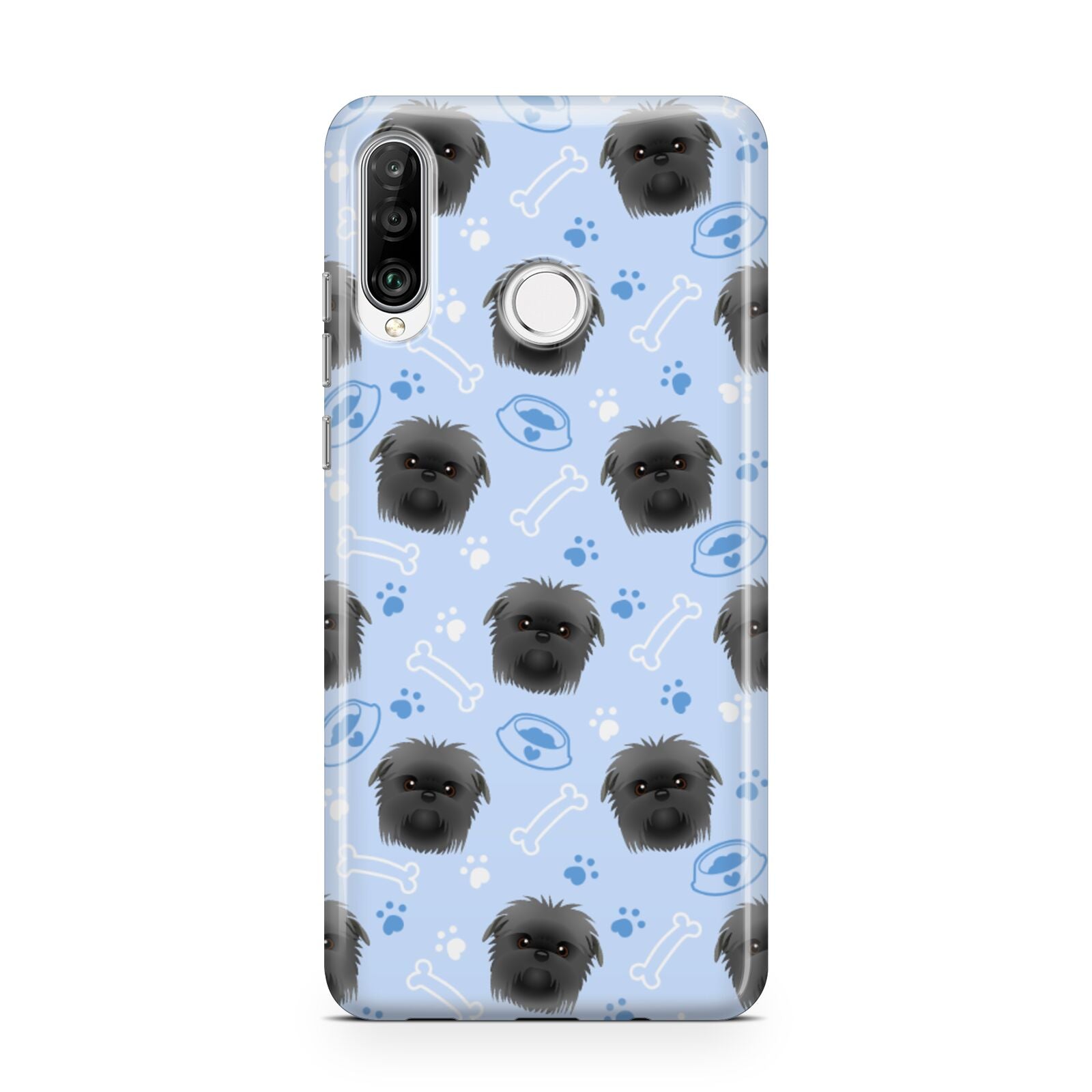 Personalised Affenpinscher Blue Huawei P30 Lite Phone Case