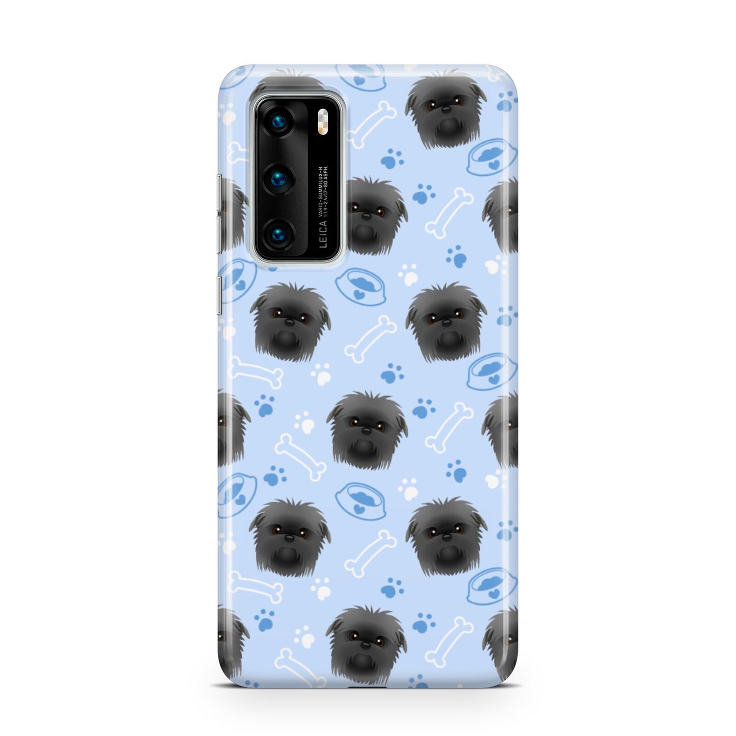 Personalised Affenpinscher Blue Huawei P40 Phone Case