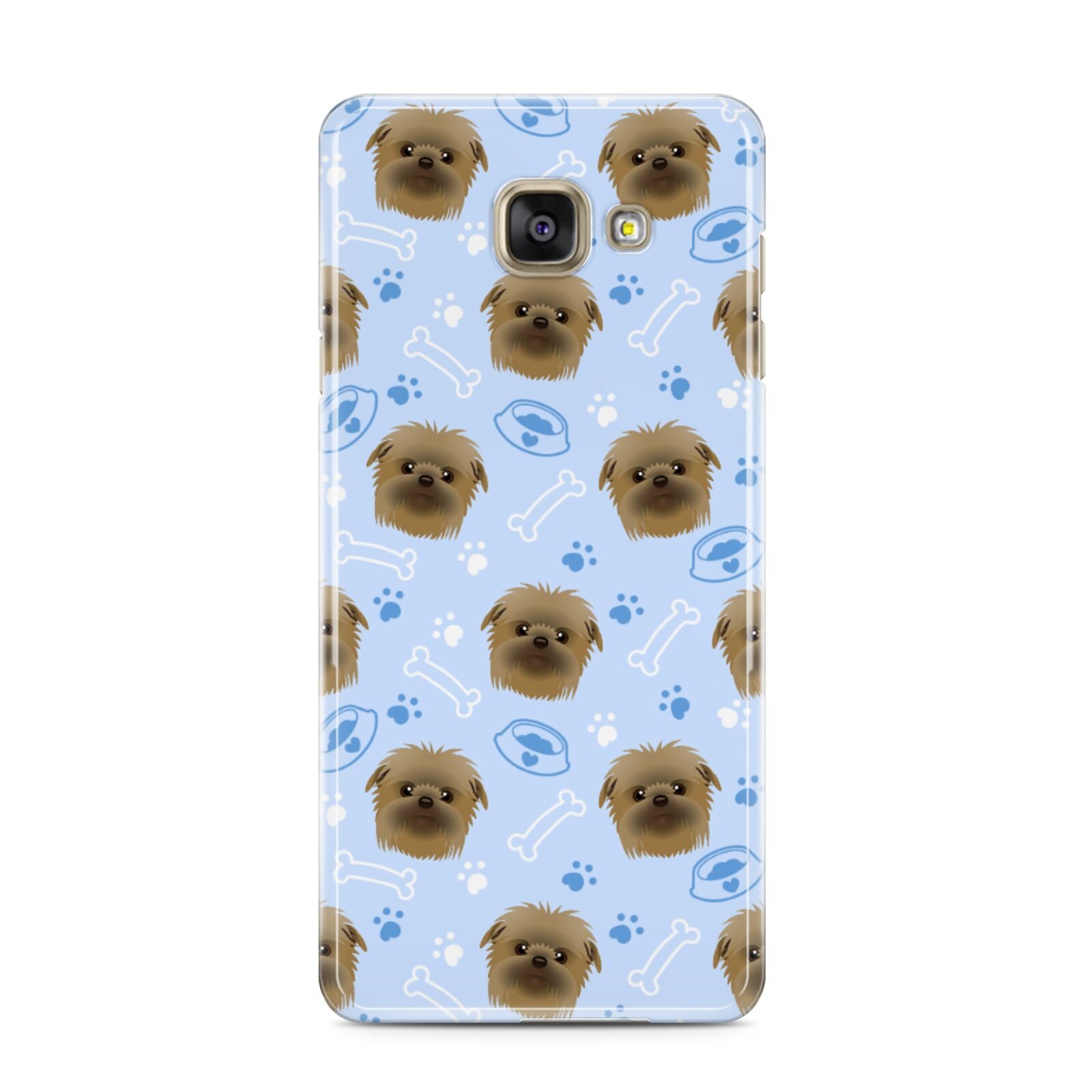 Personalised Affenpinscher Blue Samsung Galaxy A3 2016 Case on gold phone