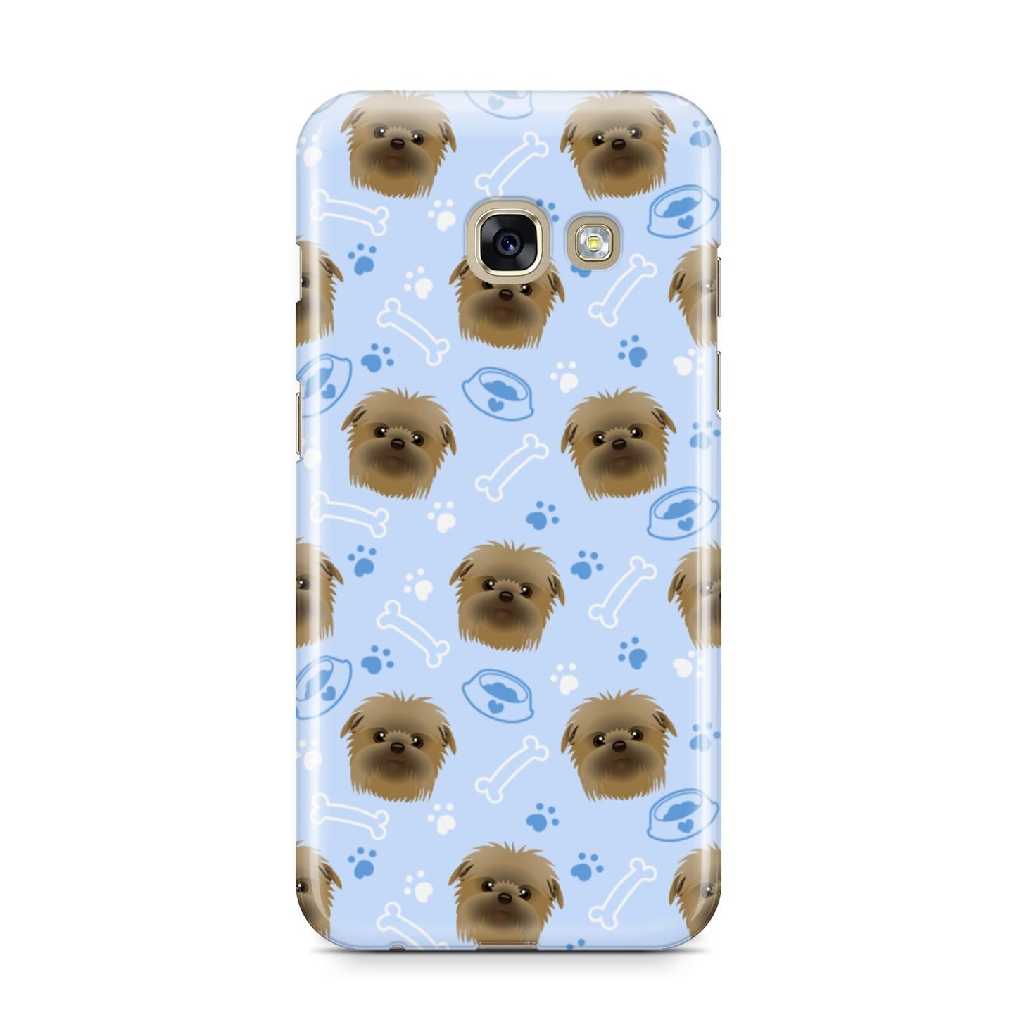 Personalised Affenpinscher Blue Samsung Galaxy A3 2017 Case on gold phone