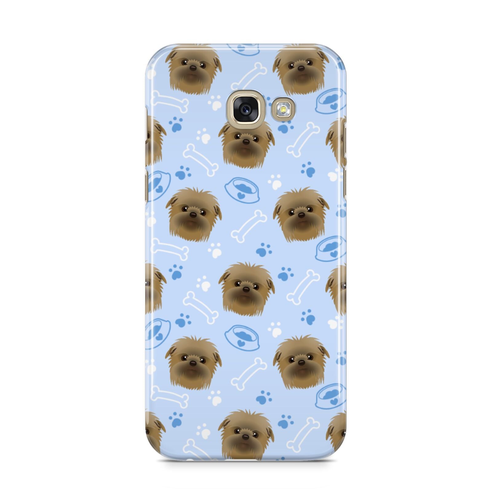 Personalised Affenpinscher Blue Samsung Galaxy A5 2017 Case on gold phone