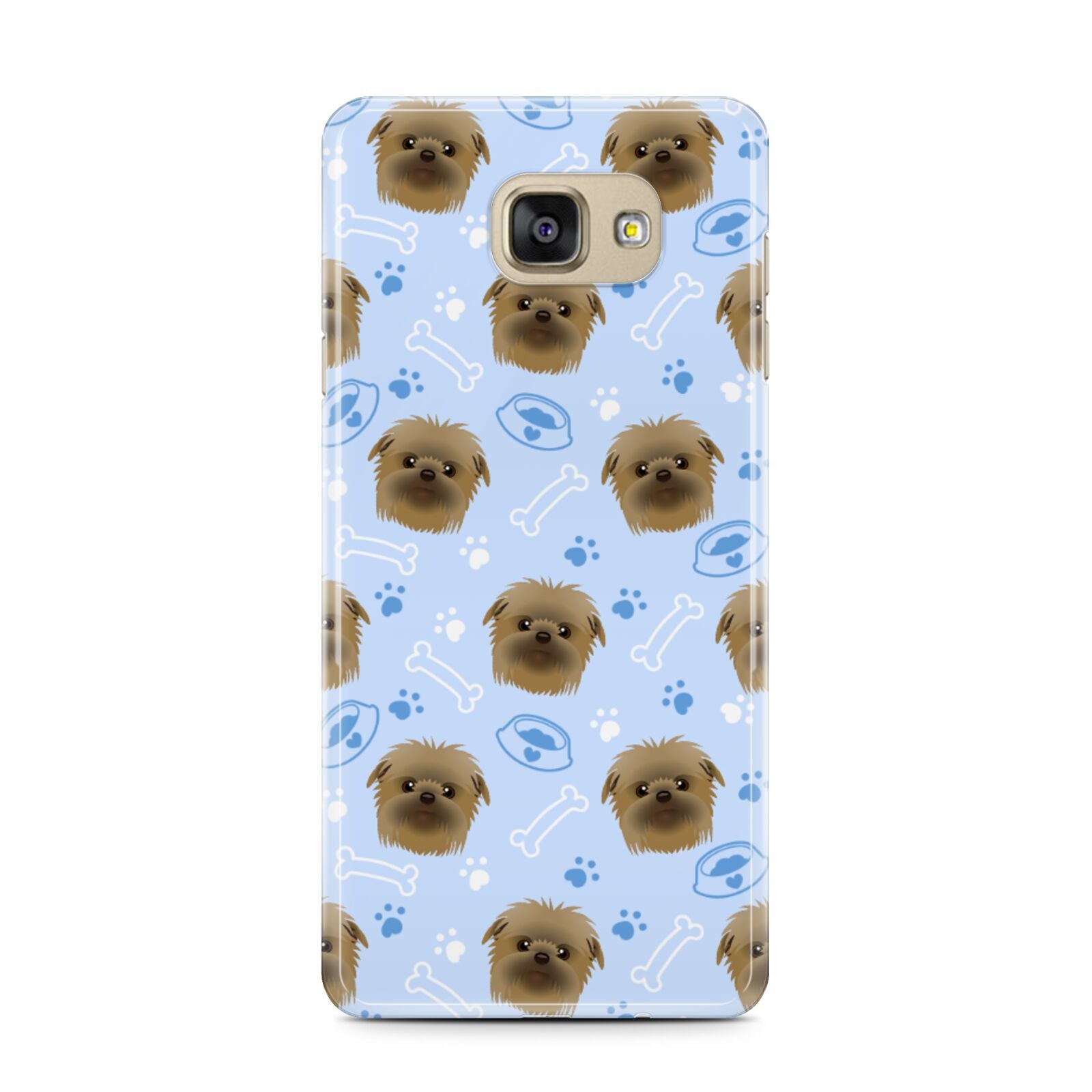 Personalised Affenpinscher Blue Samsung Galaxy A7 2016 Case on gold phone