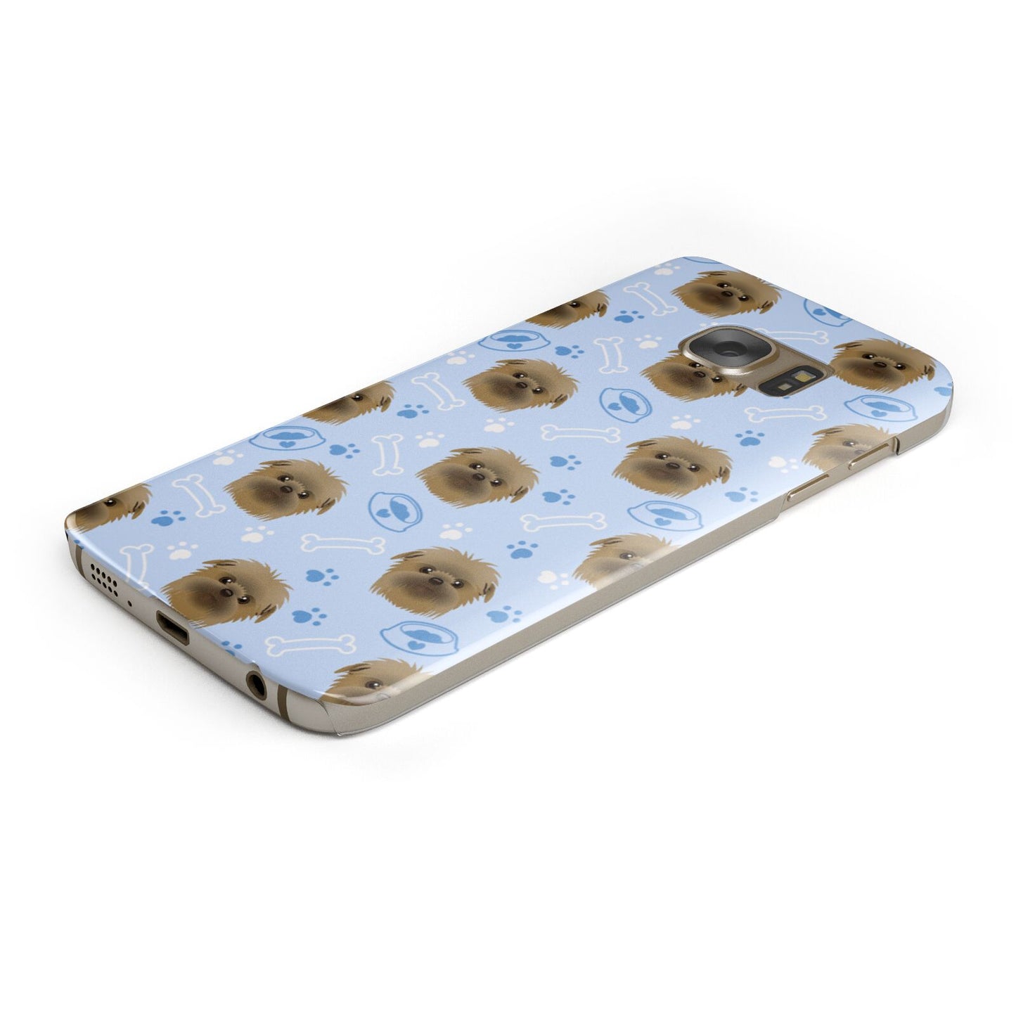 Personalised Affenpinscher Blue Samsung Galaxy Case Bottom Cutout