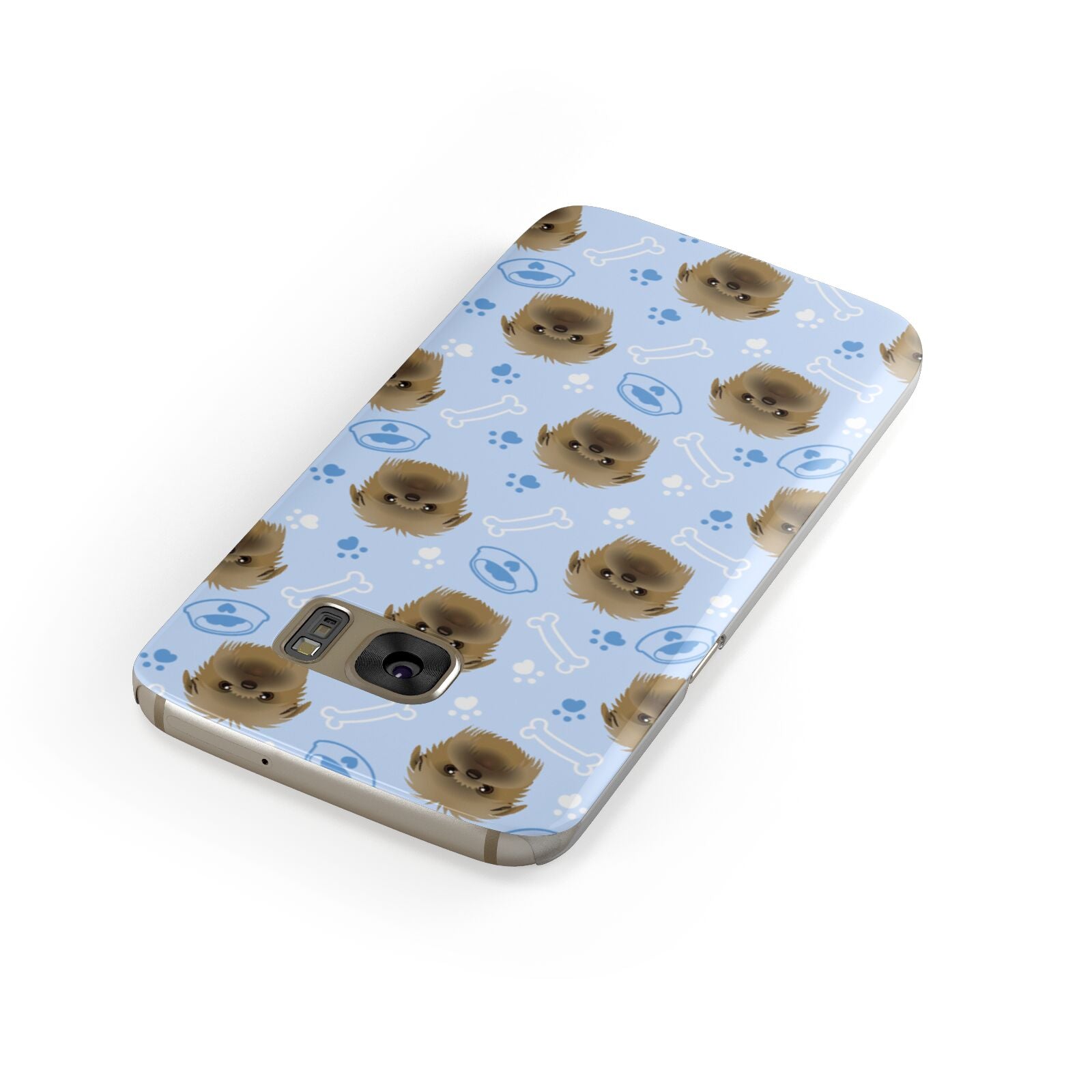 Personalised Affenpinscher Blue Samsung Galaxy Case Front Close Up