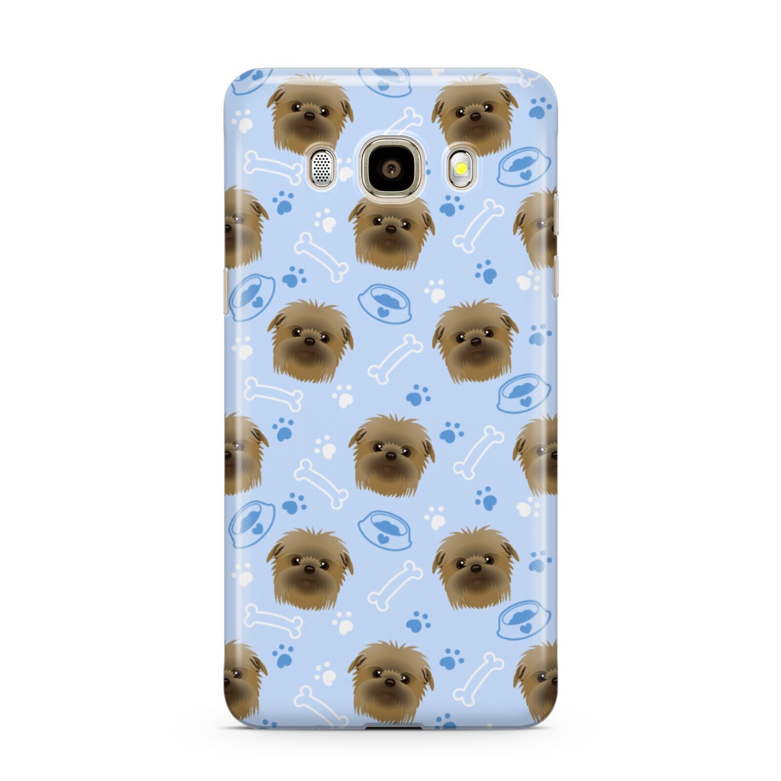 Personalised Affenpinscher Blue Samsung Galaxy J7 2016 Case on gold phone