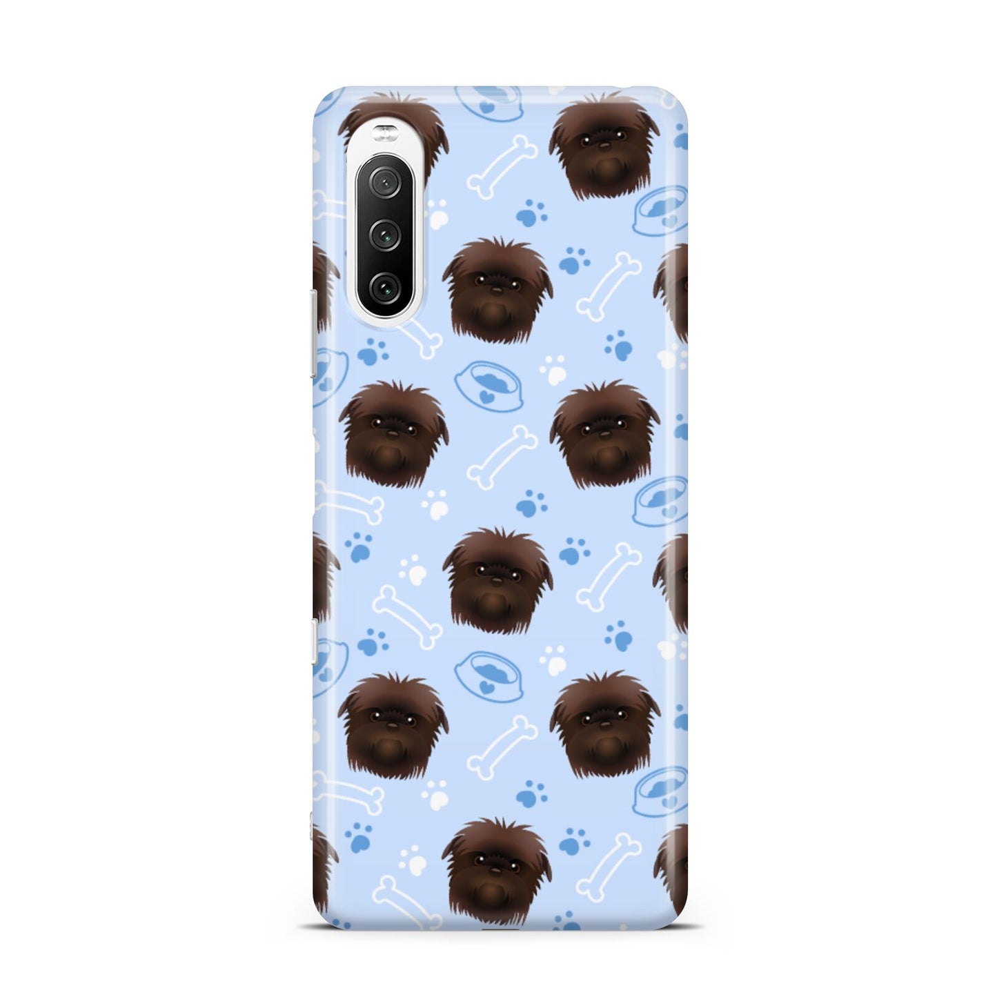 Personalised Affenpinscher Blue Sony Xperia 10 III Case