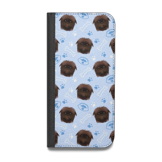 Personalised Affenpinscher Blue Vegan Leather Flip Samsung Case