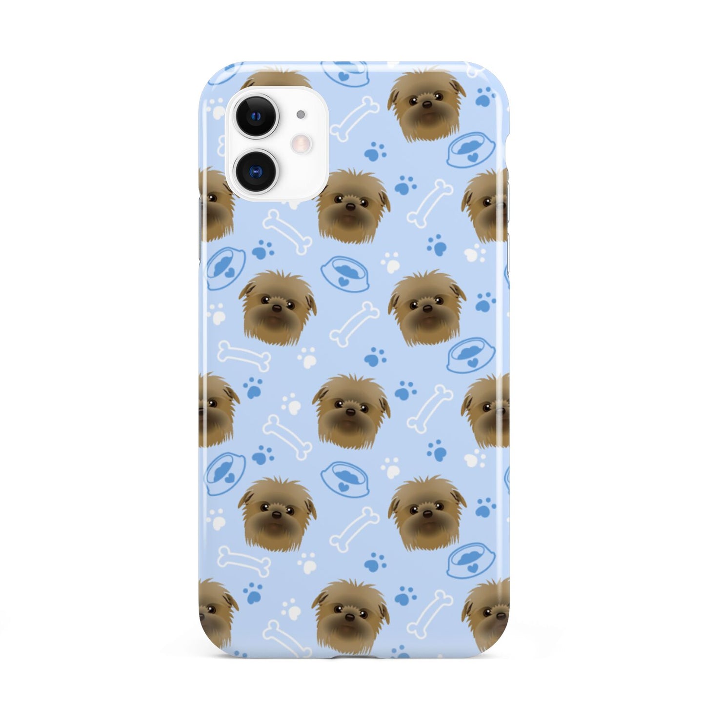 Personalised Affenpinscher Blue iPhone 11 3D Tough Case