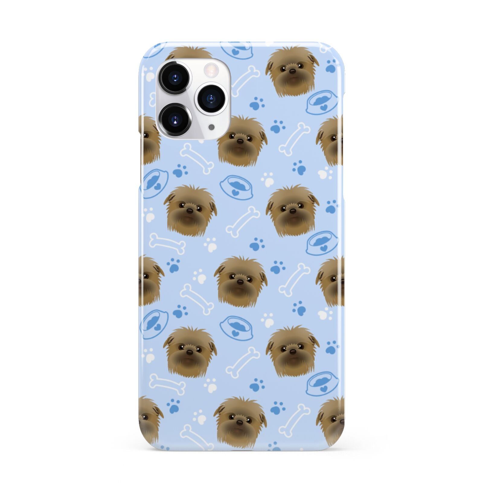 Personalised Affenpinscher Blue iPhone 11 Pro 3D Snap Case