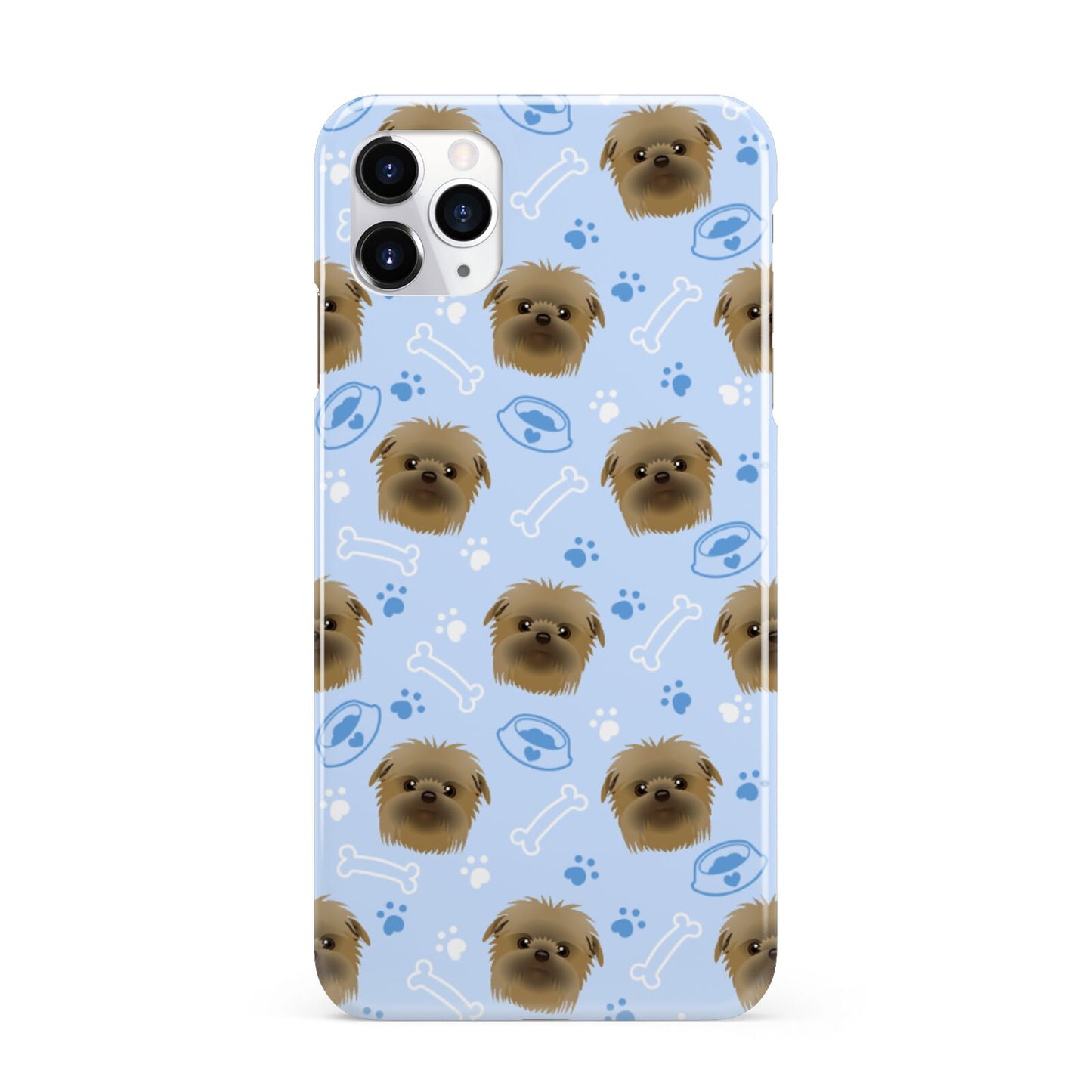 Personalised Affenpinscher Blue iPhone 11 Pro Max 3D Snap Case