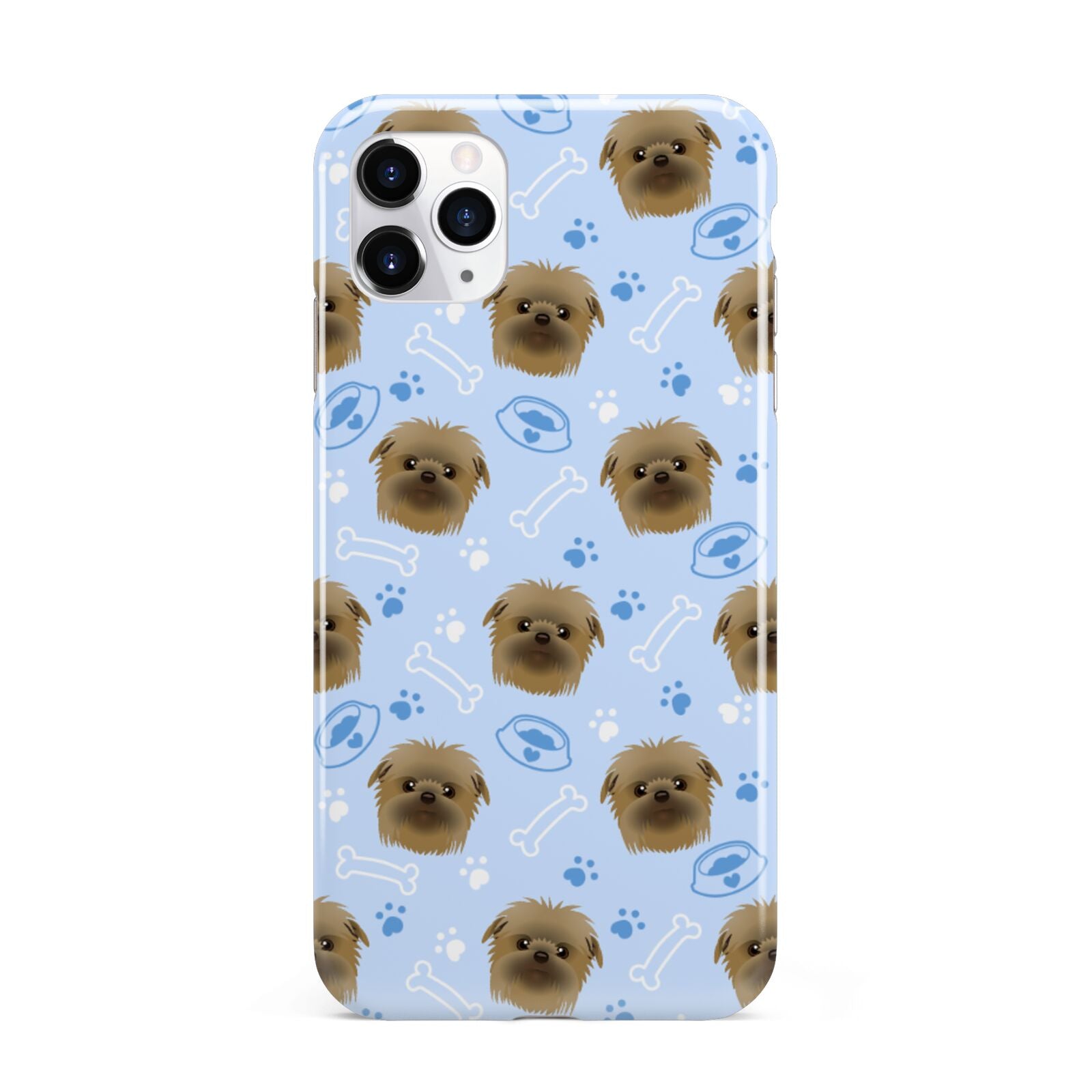 Personalised Affenpinscher Blue iPhone 11 Pro Max 3D Tough Case