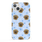 Personalised Affenpinscher Blue iPhone 13 Full Wrap 3D Snap Case