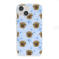 Personalised Affenpinscher Blue iPhone 13 Mini Clear Bumper Case