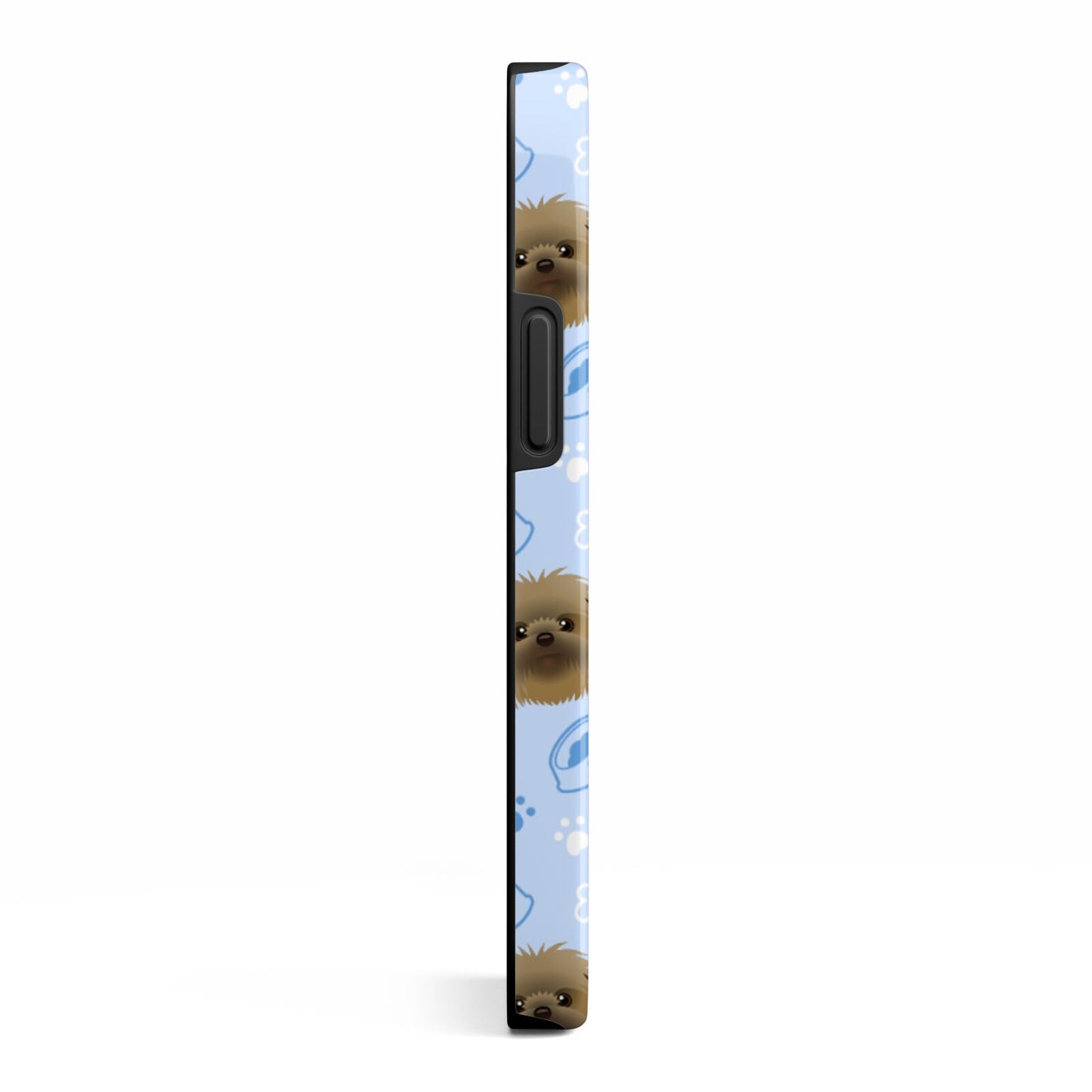 Personalised Affenpinscher Blue iPhone 13 Mini Side Image 3D Tough Case