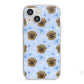 Personalised Affenpinscher Blue iPhone 13 Mini TPU Impact Case with White Edges