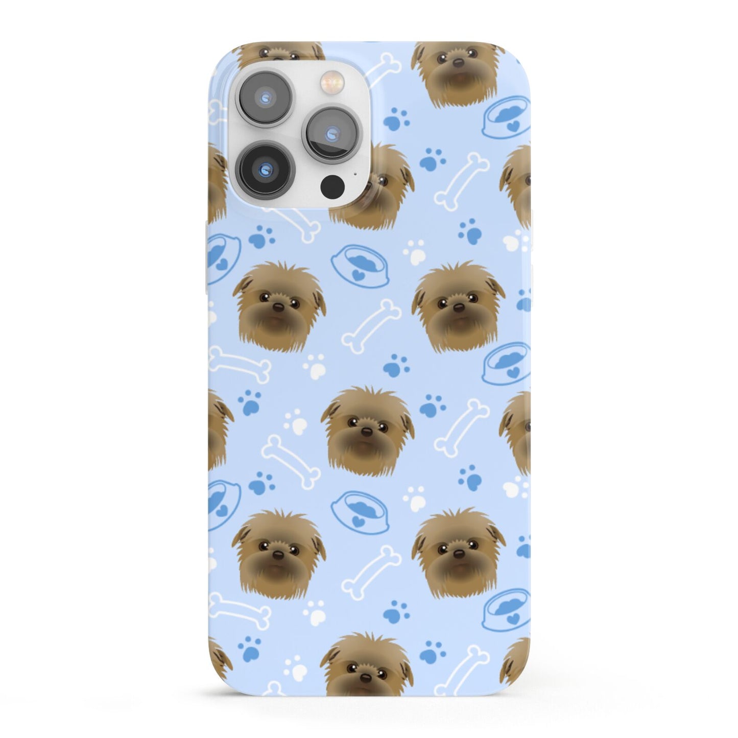 Personalised Affenpinscher Blue iPhone 13 Pro Max Full Wrap 3D Snap Case