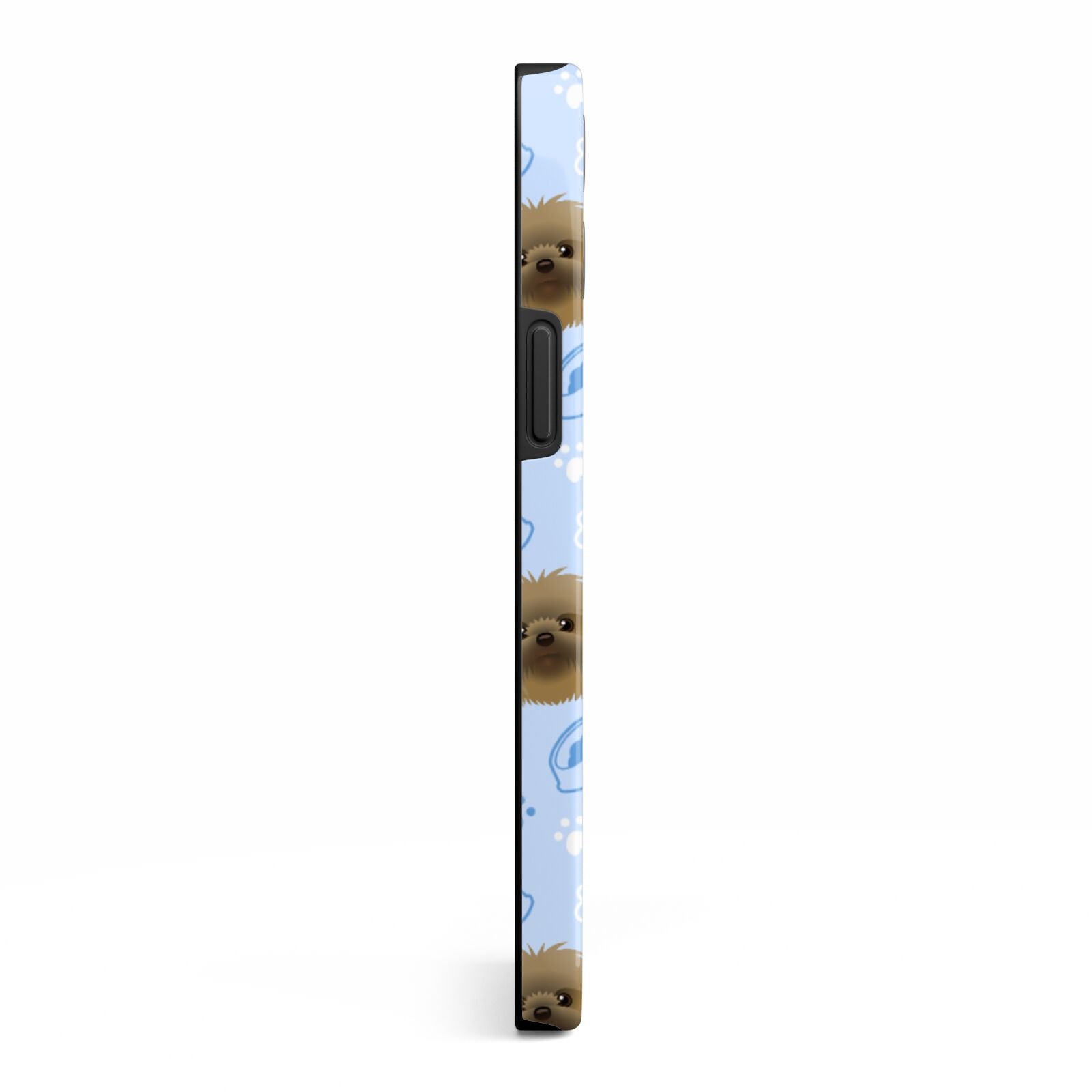 Personalised Affenpinscher Blue iPhone 13 Pro Max Side Image 3D Tough Case