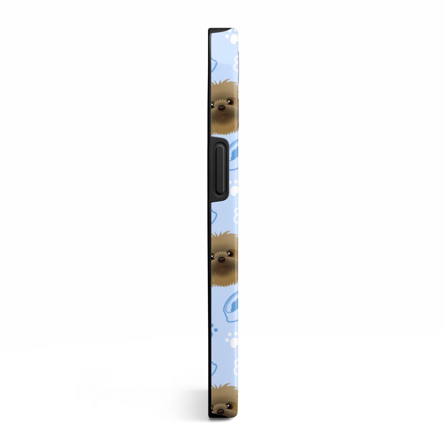 Personalised Affenpinscher Blue iPhone 13 Pro Side Image 3D Tough Case