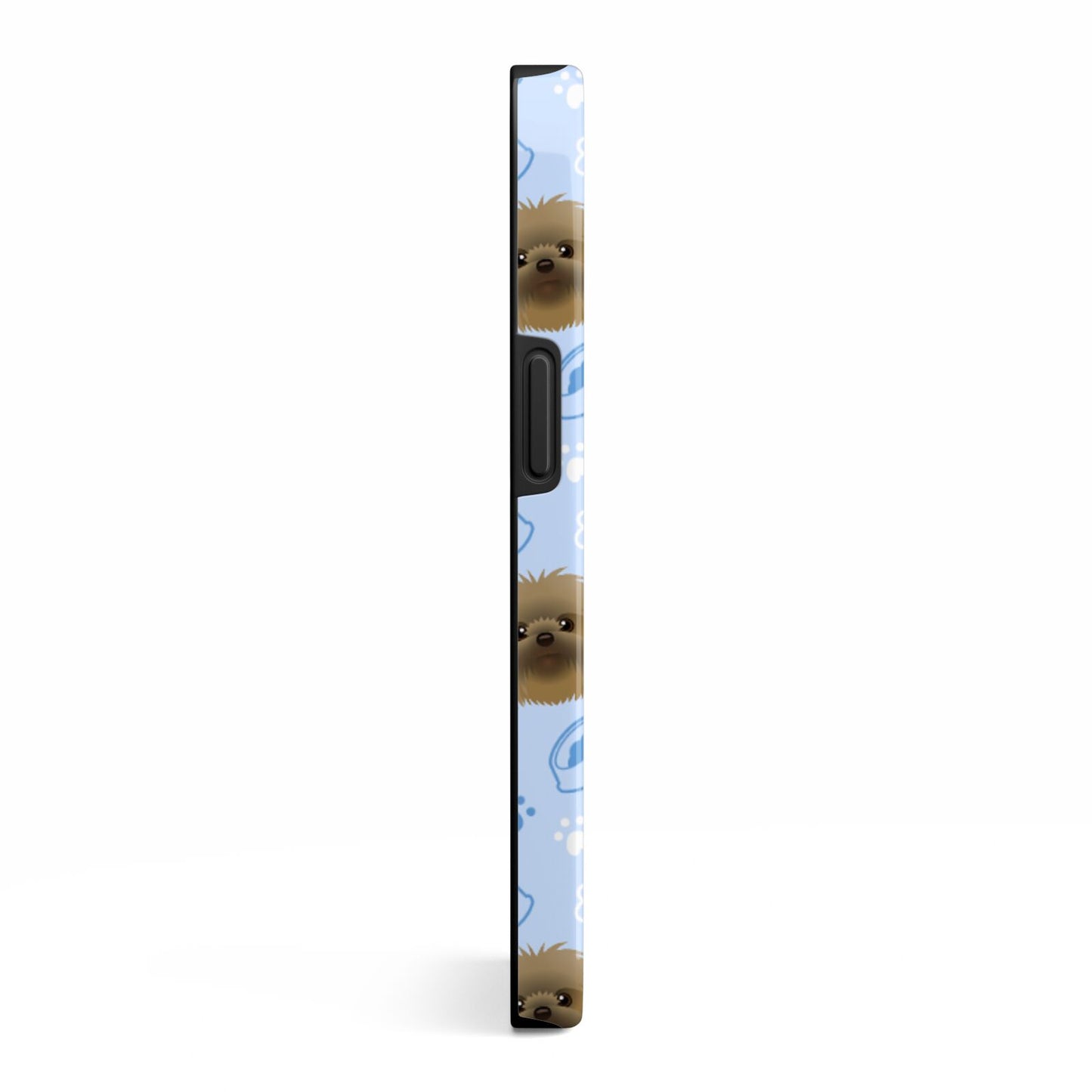 Personalised Affenpinscher Blue iPhone 13 Side Image 3D Tough Case