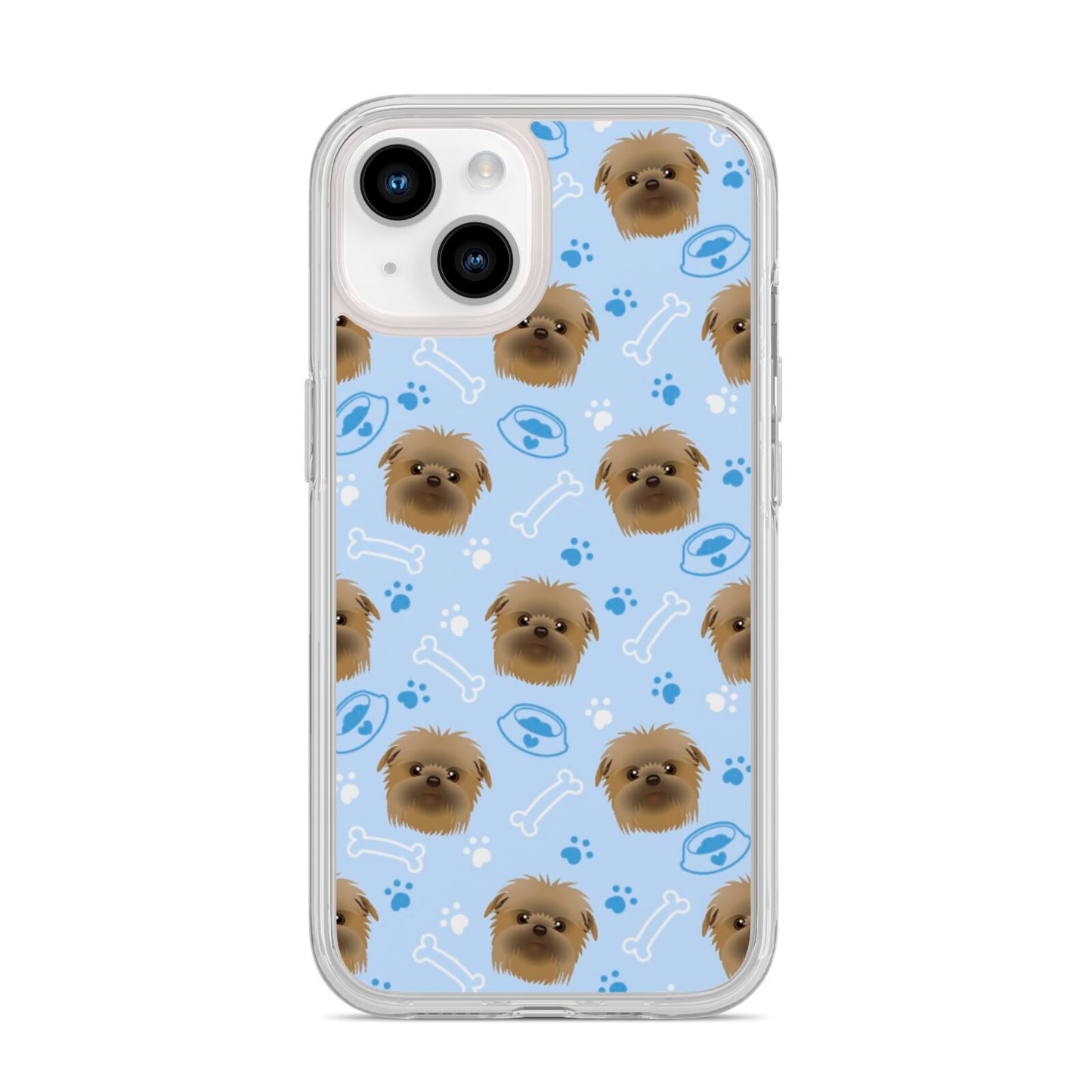 Personalised Affenpinscher Blue iPhone 14 Clear Tough Case Starlight
