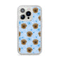 Personalised Affenpinscher Blue iPhone 14 Pro Glitter Tough Case Silver