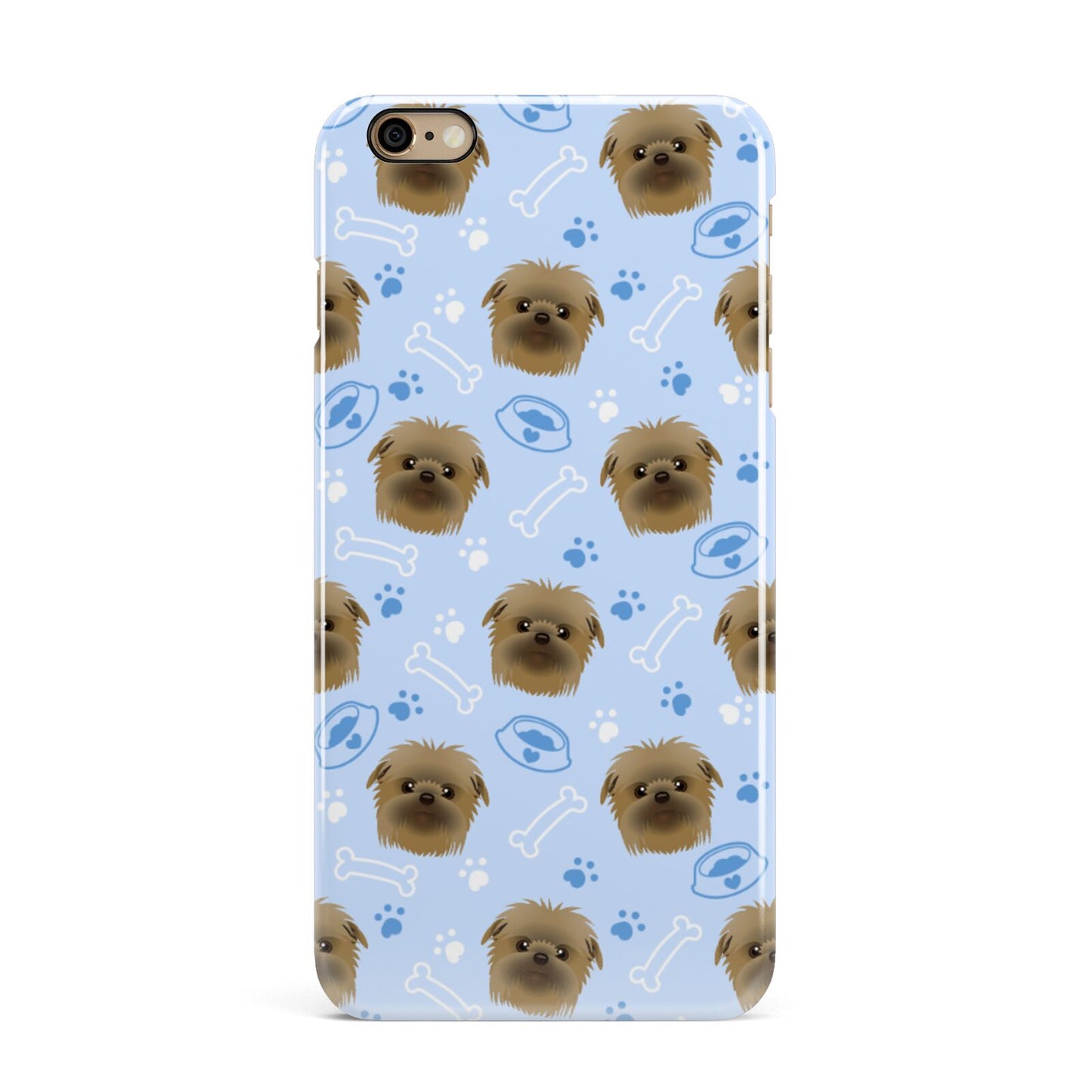 Personalised Affenpinscher Blue iPhone 6 Plus 3D Snap Case on Gold Phone
