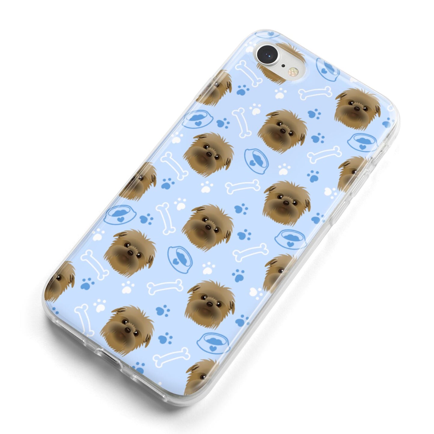 Personalised Affenpinscher Blue iPhone 8 Bumper Case on Silver iPhone Alternative Image