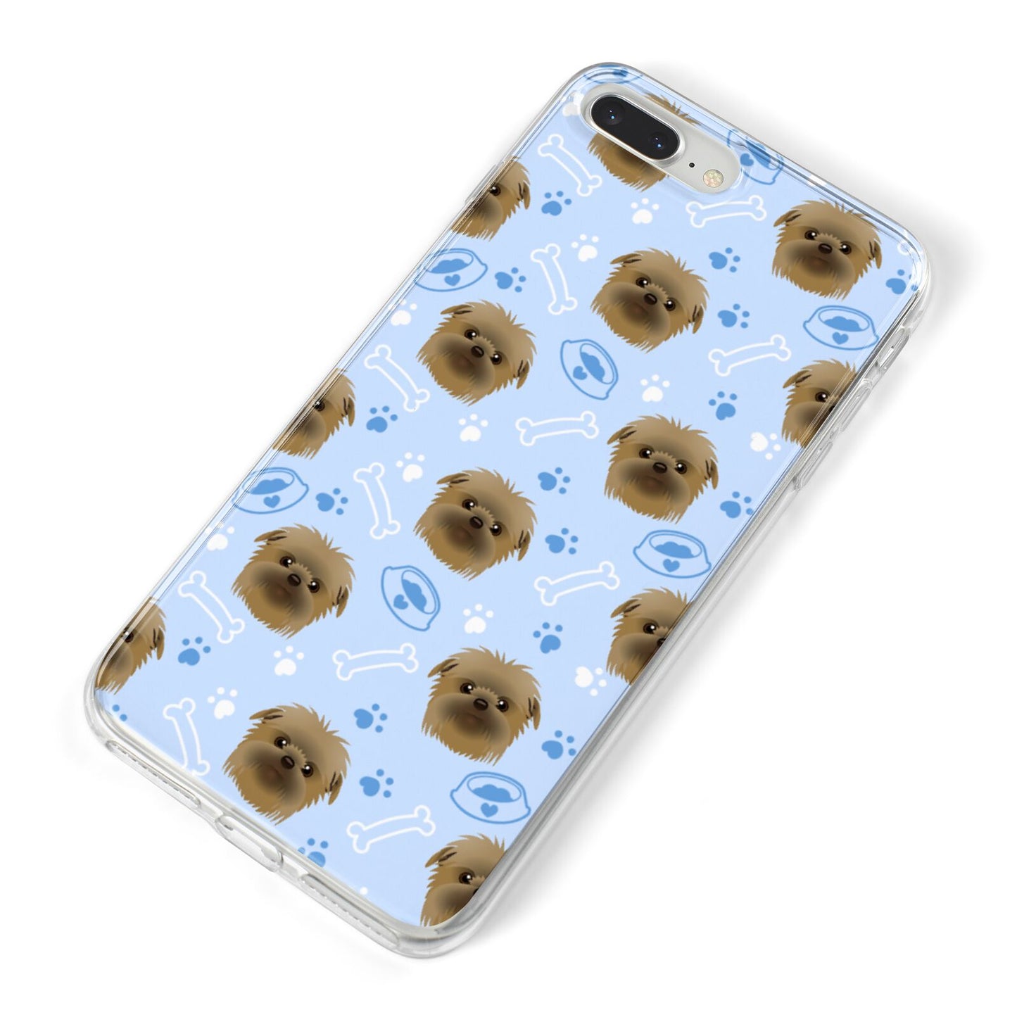 Personalised Affenpinscher Blue iPhone 8 Plus Bumper Case on Silver iPhone Alternative Image