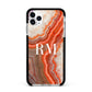 Personalised Agate Apple iPhone 11 Pro Max in Silver with Black Impact Case