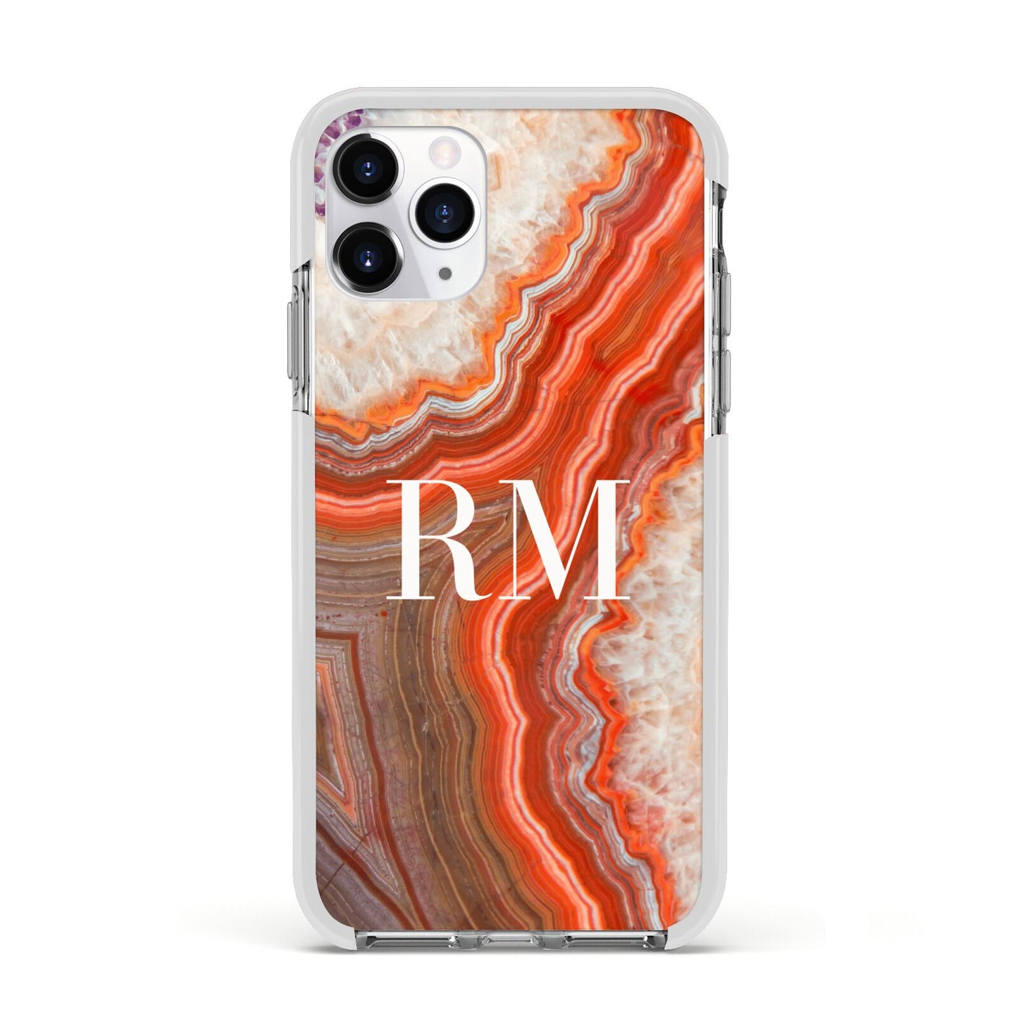 Personalised Agate Apple iPhone 11 Pro in Silver with White Impact Case