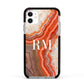 Personalised Agate Apple iPhone 11 in White with Black Impact Case