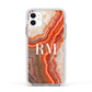 Personalised Agate Apple iPhone 11 in White with White Impact Case