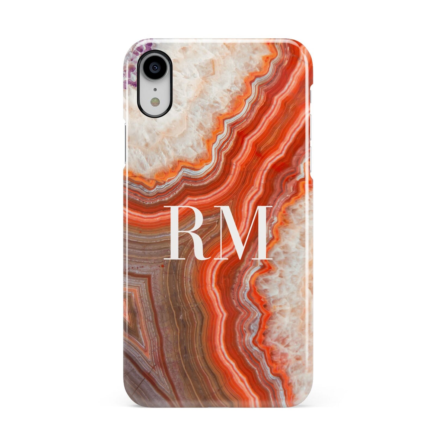 Personalised Agate Apple iPhone XR White 3D Snap Case