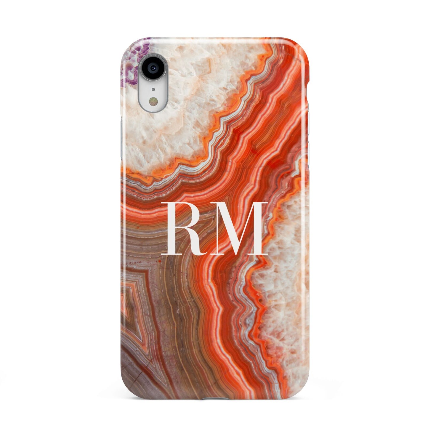 Personalised Agate Apple iPhone XR White 3D Tough Case