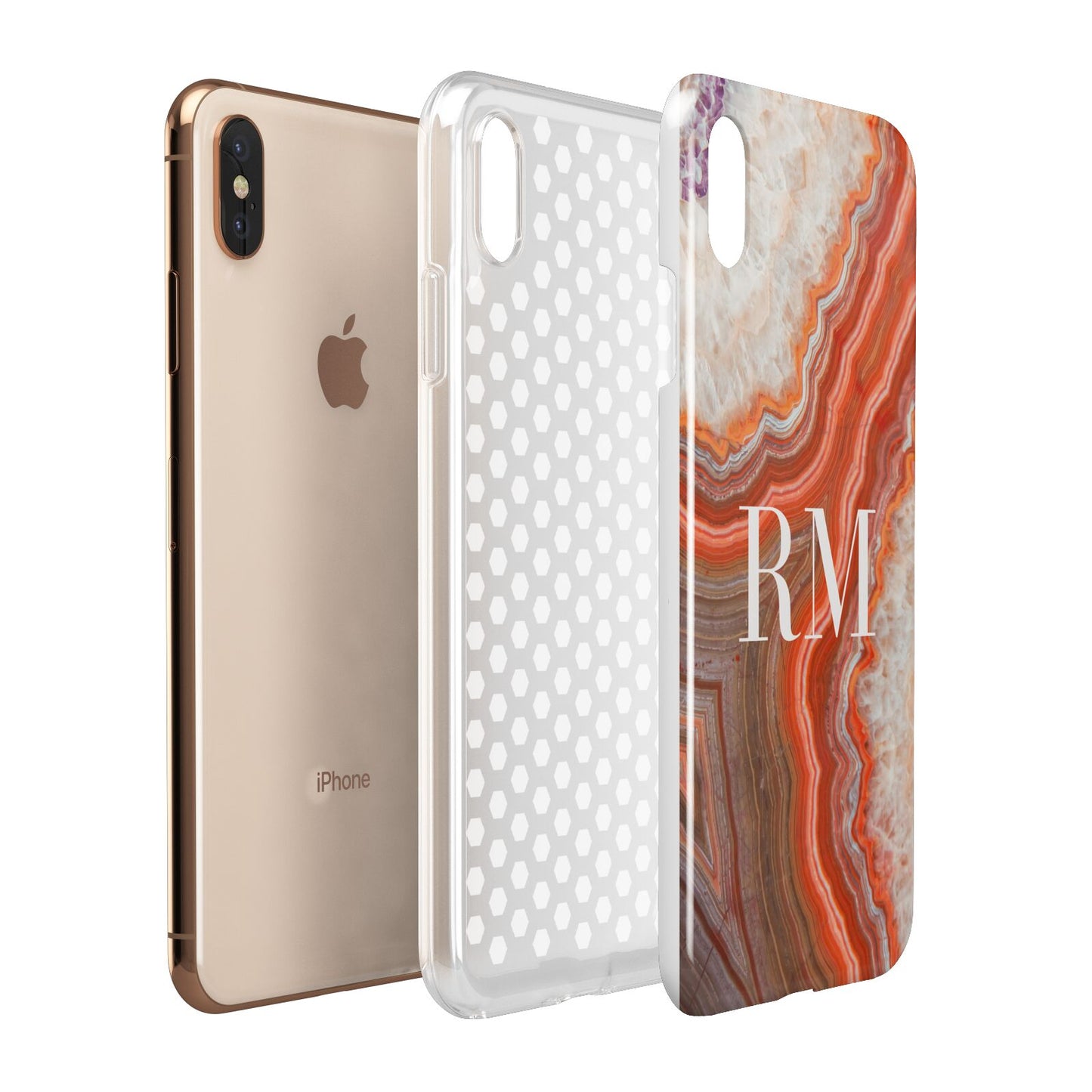 Personalised Agate Apple iPhone Xs Max 3D Tough Case Expanded View