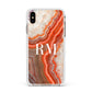 Personalised Agate Apple iPhone Xs Max Impact Case White Edge on Gold Phone