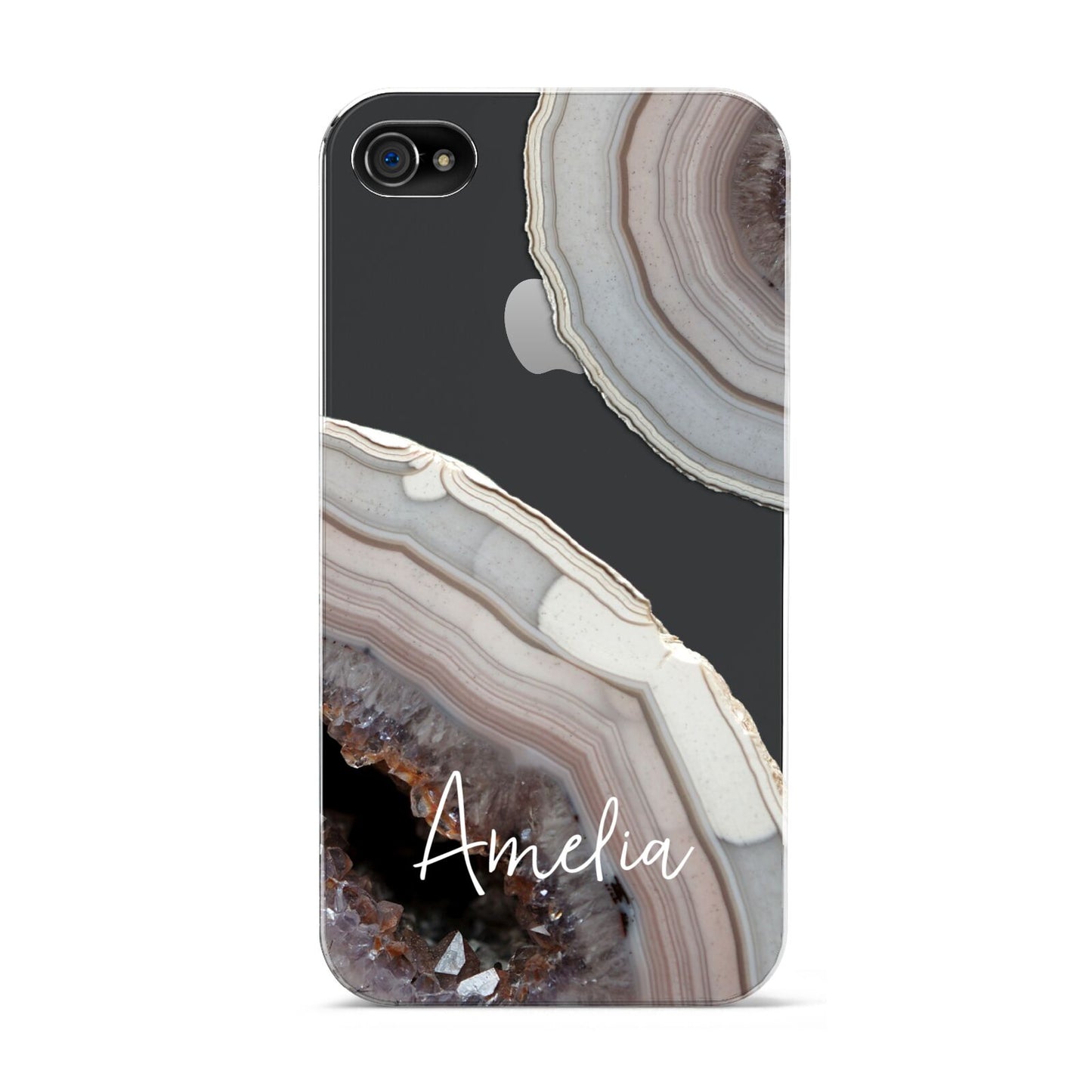 Personalised Agate Pink and Blue Initials Apple iPhone 4s Case