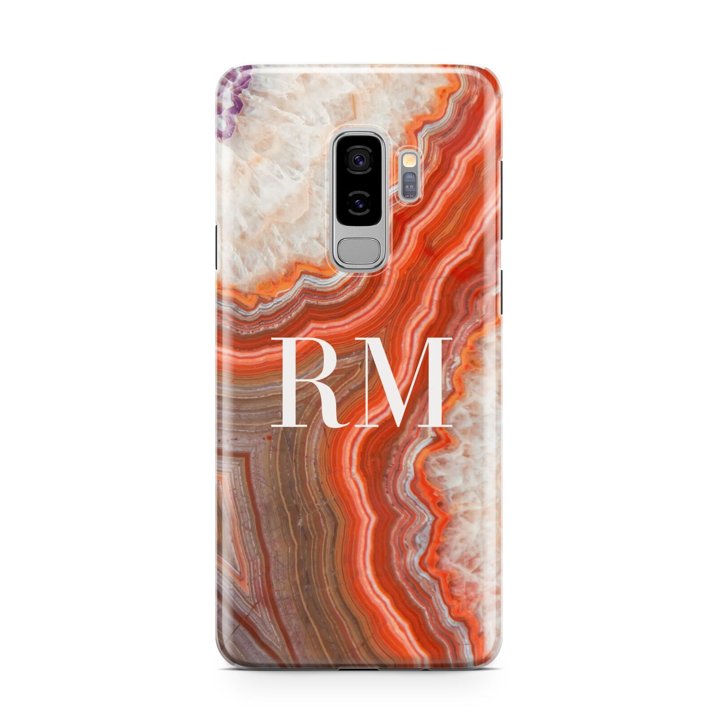 Personalised Agate Samsung Galaxy S9 Plus Case on Silver phone