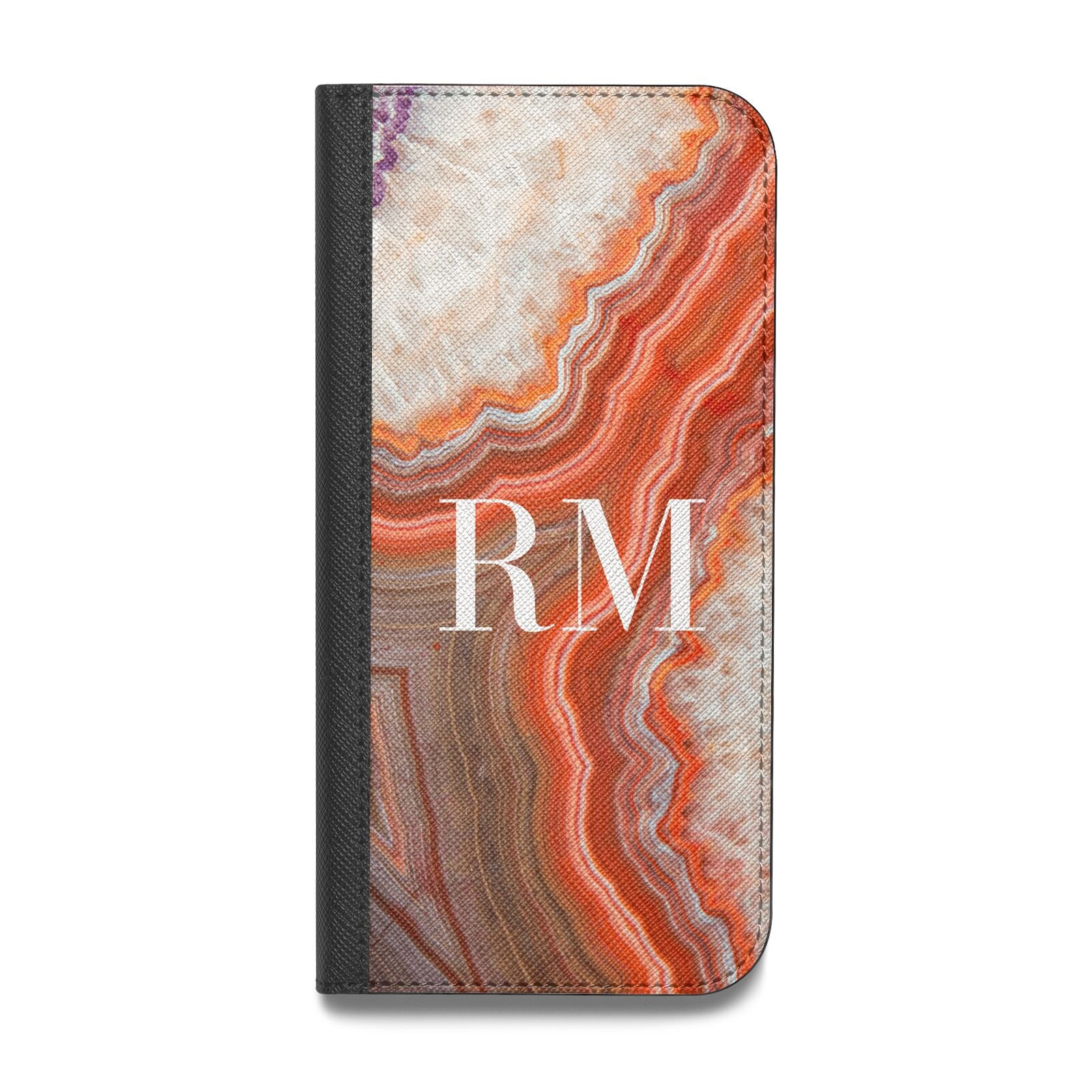 Personalised Agate Vegan Leather Flip iPhone Case