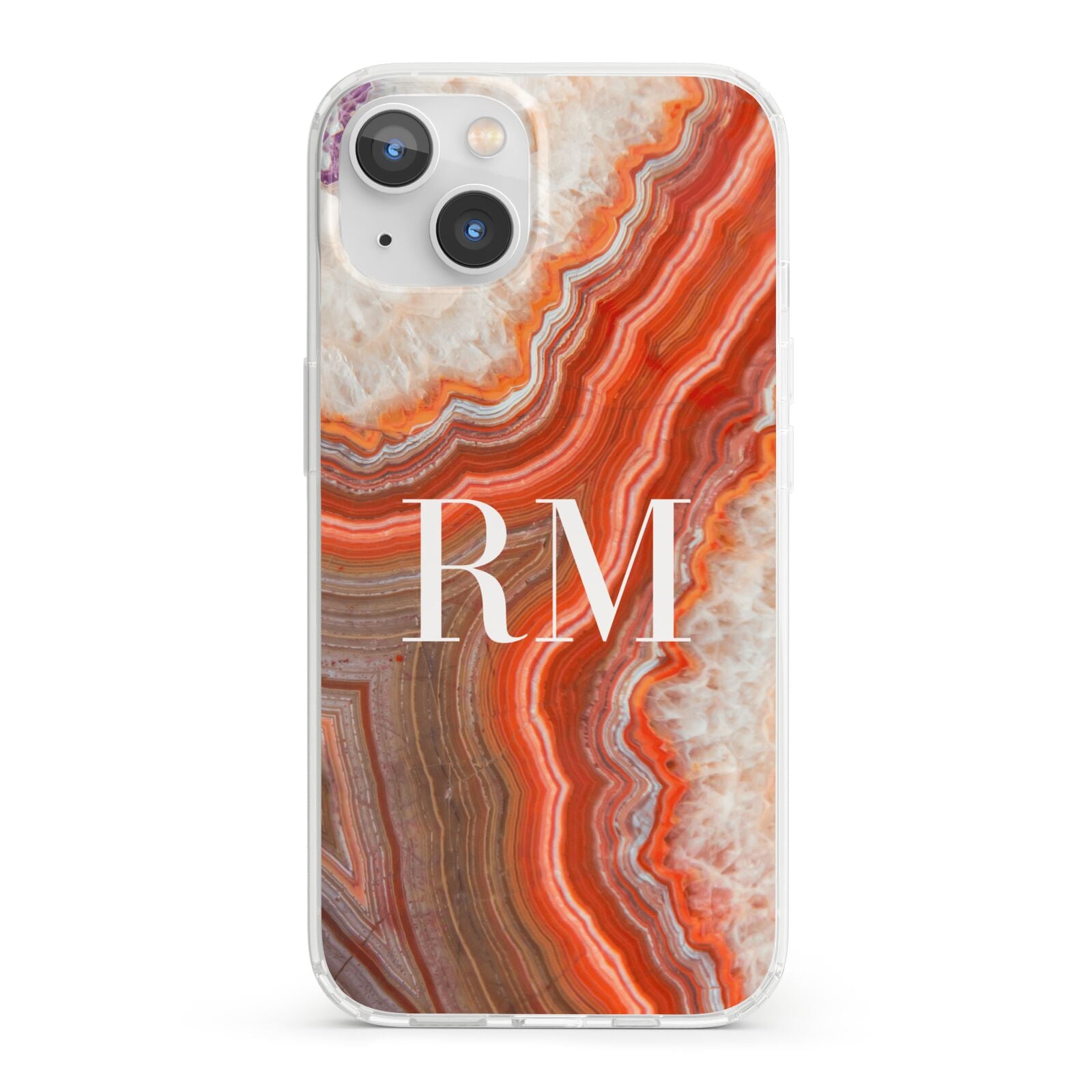 Personalised Agate iPhone 13 Clear Bumper Case