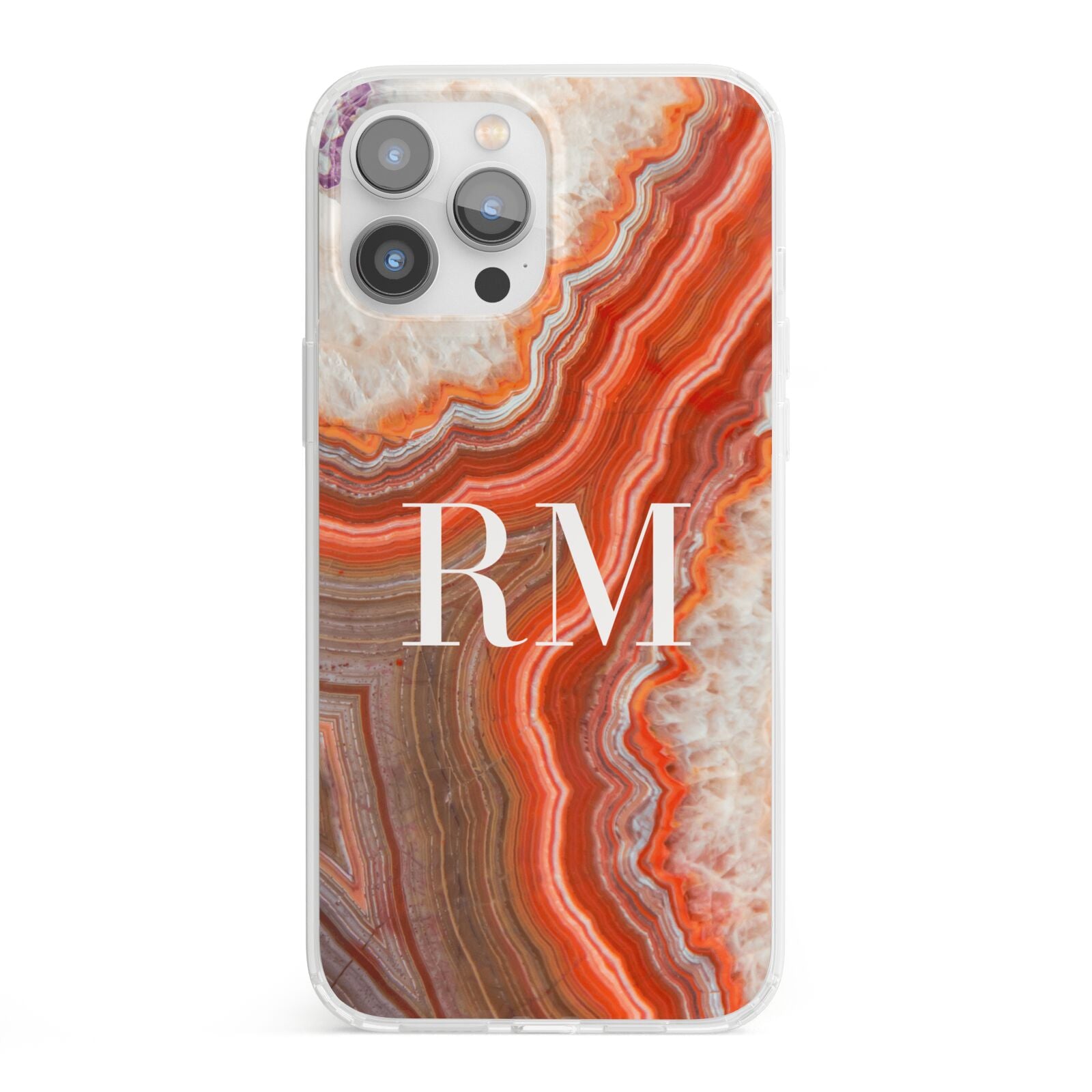 Personalised Agate iPhone 13 Pro Max Clear Bumper Case