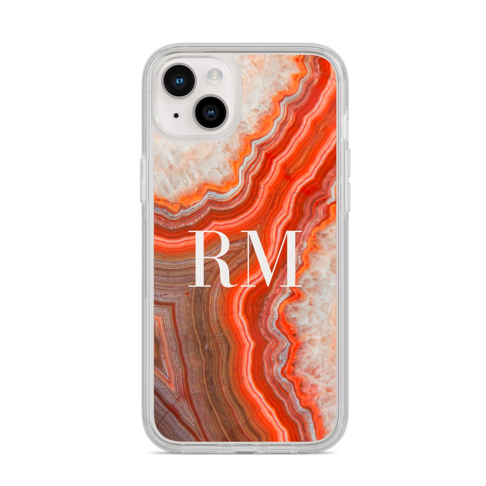 Personalised Agate iPhone 14 Plus Clear Tough Case Starlight
