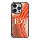 Personalised Agate iPhone 14 Pro Black Impact Case on Silver phone