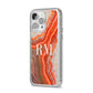Personalised Agate iPhone 14 Pro Max Clear Tough Case Silver Angled Image